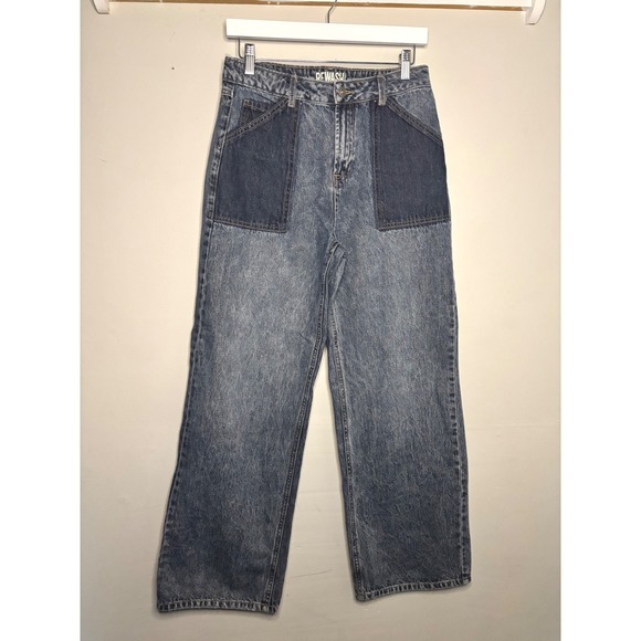 Rewash Denim - Rewash Wide Leg Jeans 28 Two Tone Acid Wash Y2K Streetwear Trendy